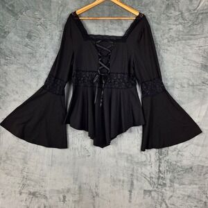 Womens Top 2XL Whimsigoth Ren Fair Corset Victorian Goth Fairy Grunge Festival